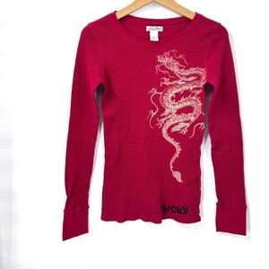 Lucky Brand Red Textured Top